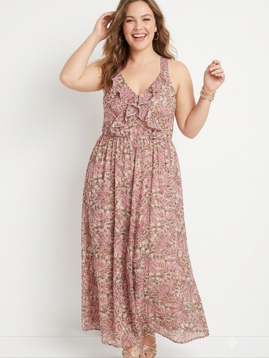 Denim 24/7 Dresses & Skirts - Denim 24/7 Plus Size Paisley Maxi Dress